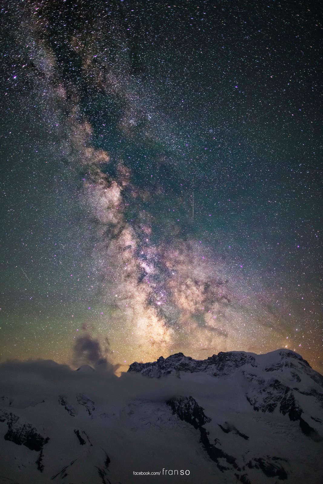 Starscape and Milkyway | Switzerland | Milkyway over Gornergrat  | Taken at the room of 3100 Kulmhotel Gornergrat